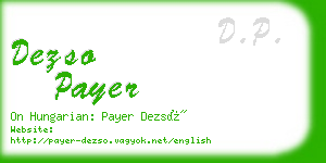 dezso payer business card